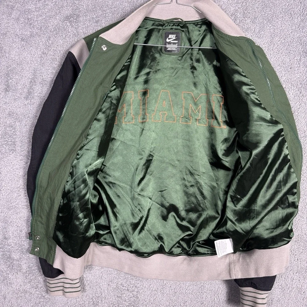 Miami Hurricanes Nike Jacket Mens M Tech Sportswear Bomber Full Zip Team Issued
